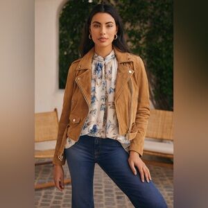 Forever New Gwen Floral Button Blouse Blue Cream Feminine Spring Summer Top